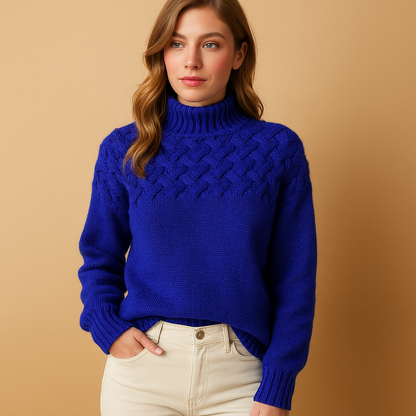 Damen Strickrollkragenpullover mit weicher Textur
