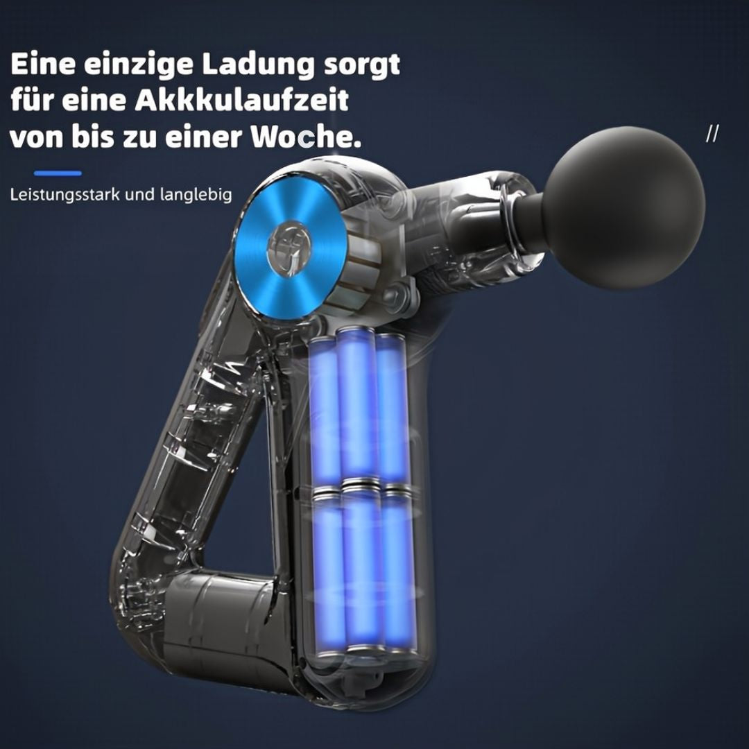 Massagegerät mit 9 Aufsätzen | Massagegerät für Nacken, Rücken, Füße und mehr | Massagepistole | Pulsevia