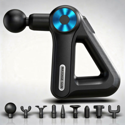 Massagegerät mit 9 Aufsätzen | Massagegerät für Nacken, Rücken, Füße und mehr | Massagepistole | Pulsevia