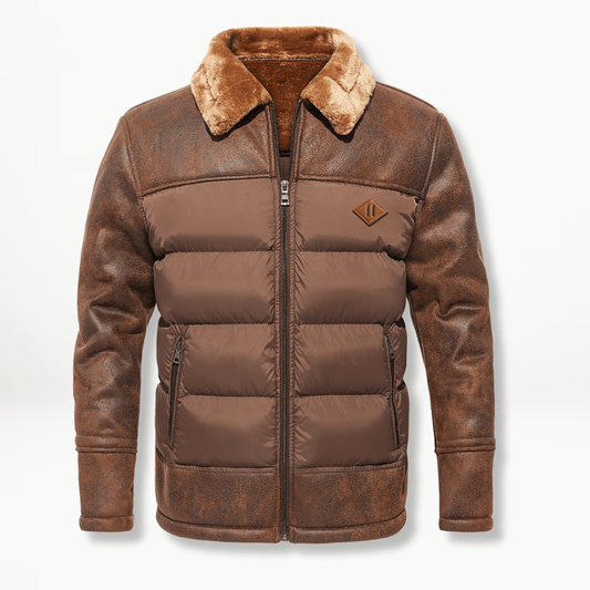 Herren Winterjacke | Gepolstert | Pelzkragen | Pufferjacke | Daunenjacke