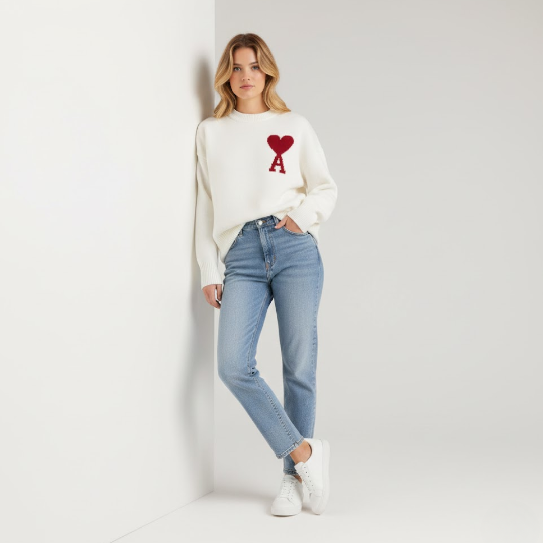 Damen-Pullover mit Herzmotiv – Stil & Komfort