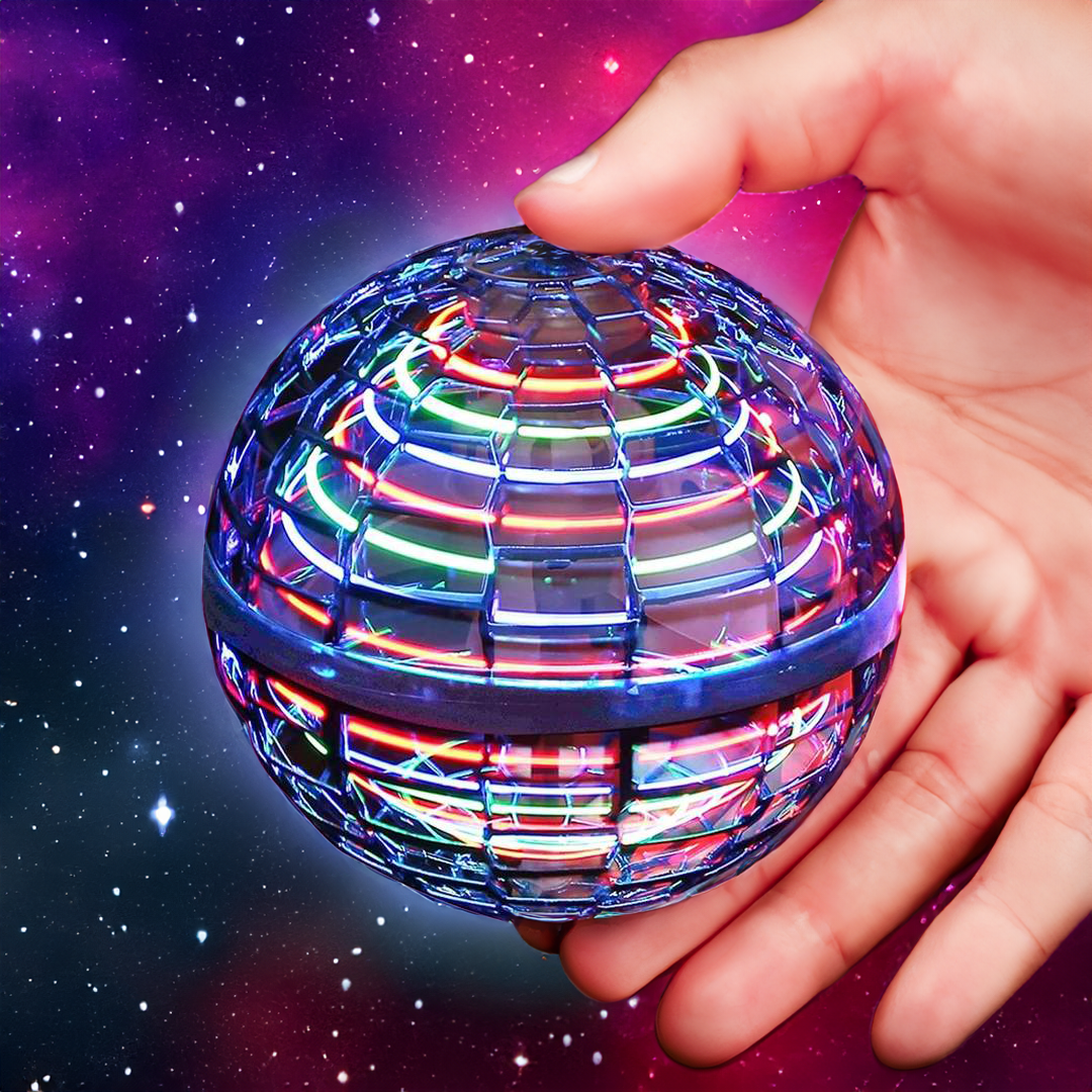 Flying Orb Ball | Aerodynamisches 360°-Fluggerät | Intelligente Kreiselstabilisierung | Stoßfeste Polypropylen-Struktur | USB-Schnellladung | LED-Effekte