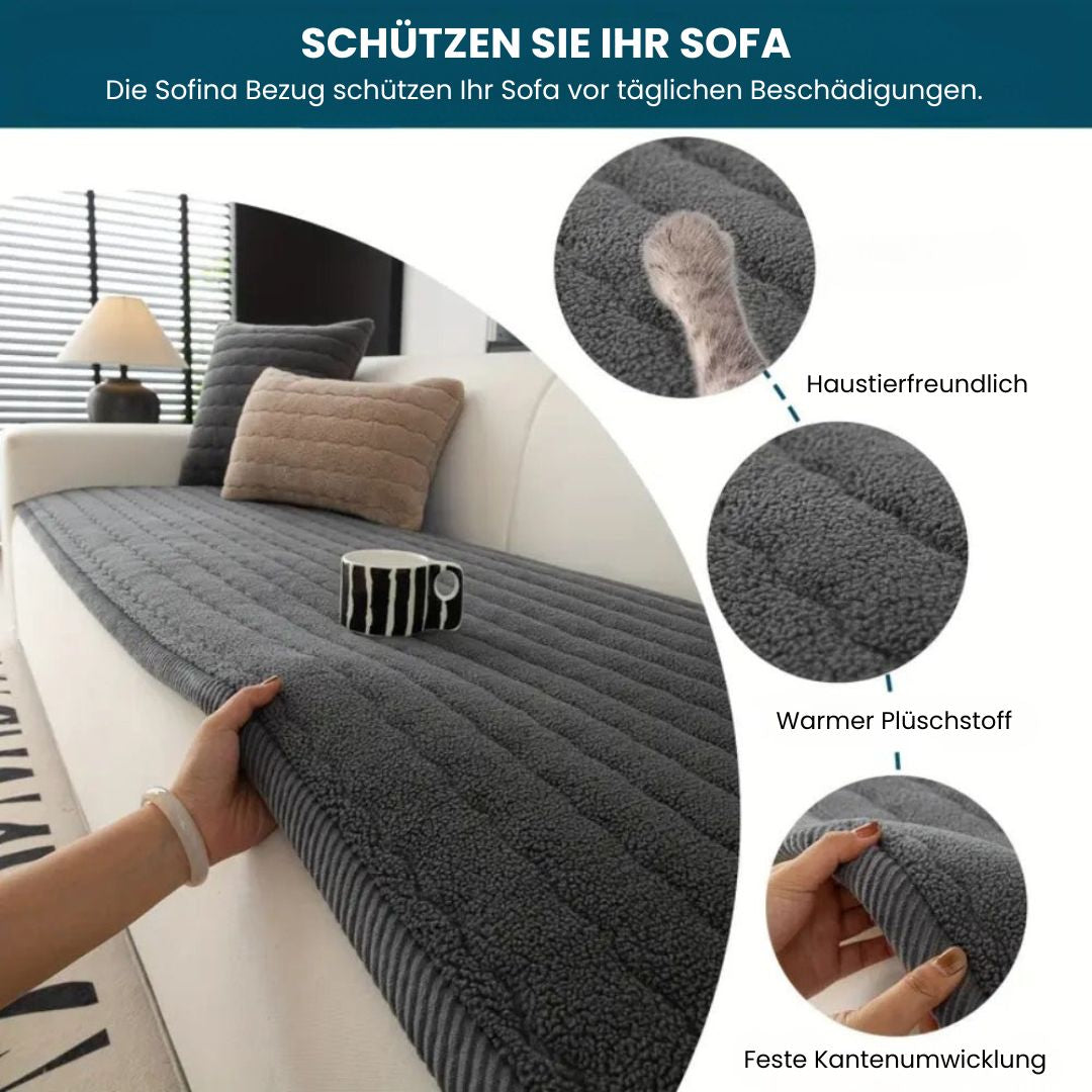 Plüsch Sofaüberwurf | Bezug für Sofa | Sofa Decke | Sofina
