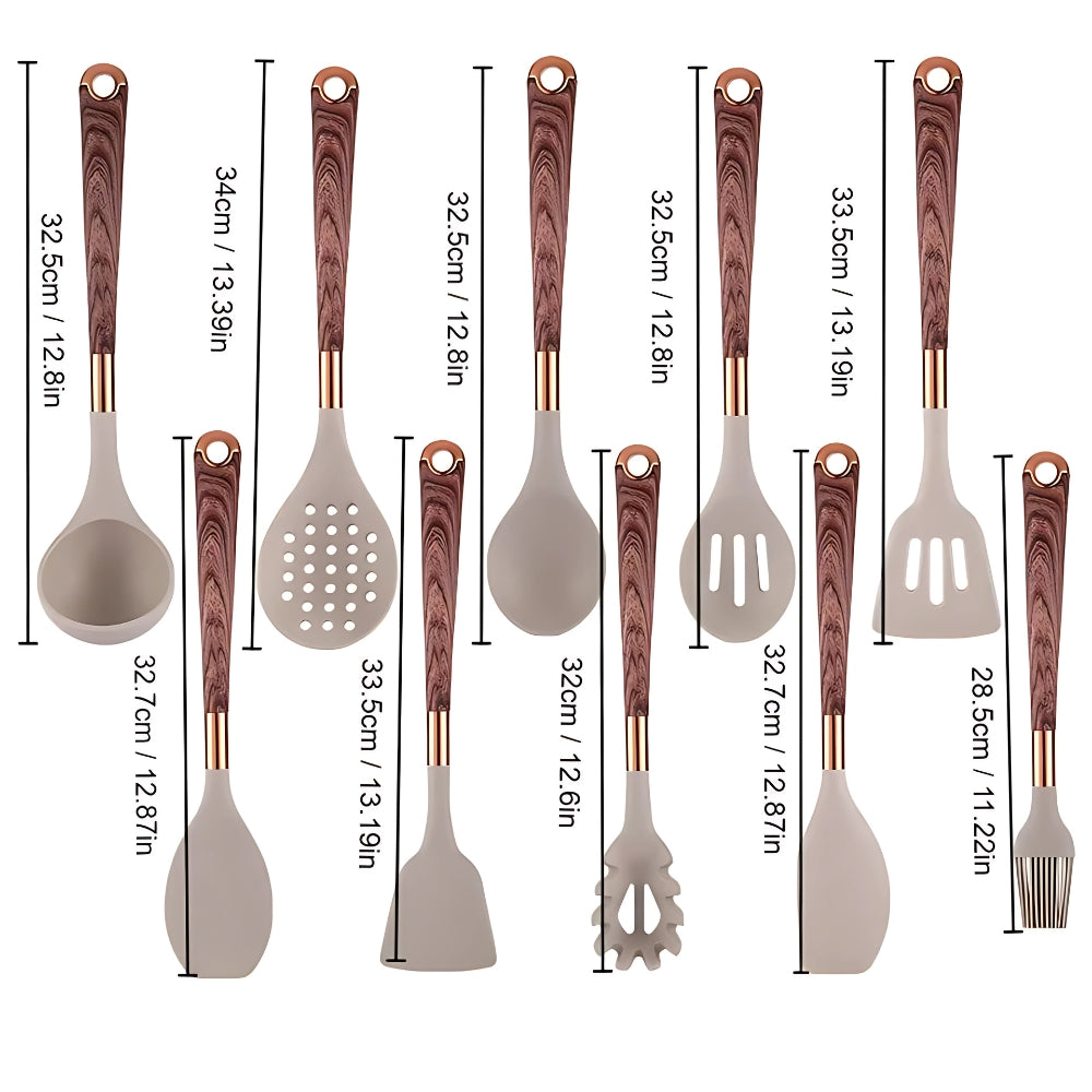 Premium Küchenutensilien Set | Silikon Küchenwerkzeuge Set | Kochutensilien 10 Teile | Culinora