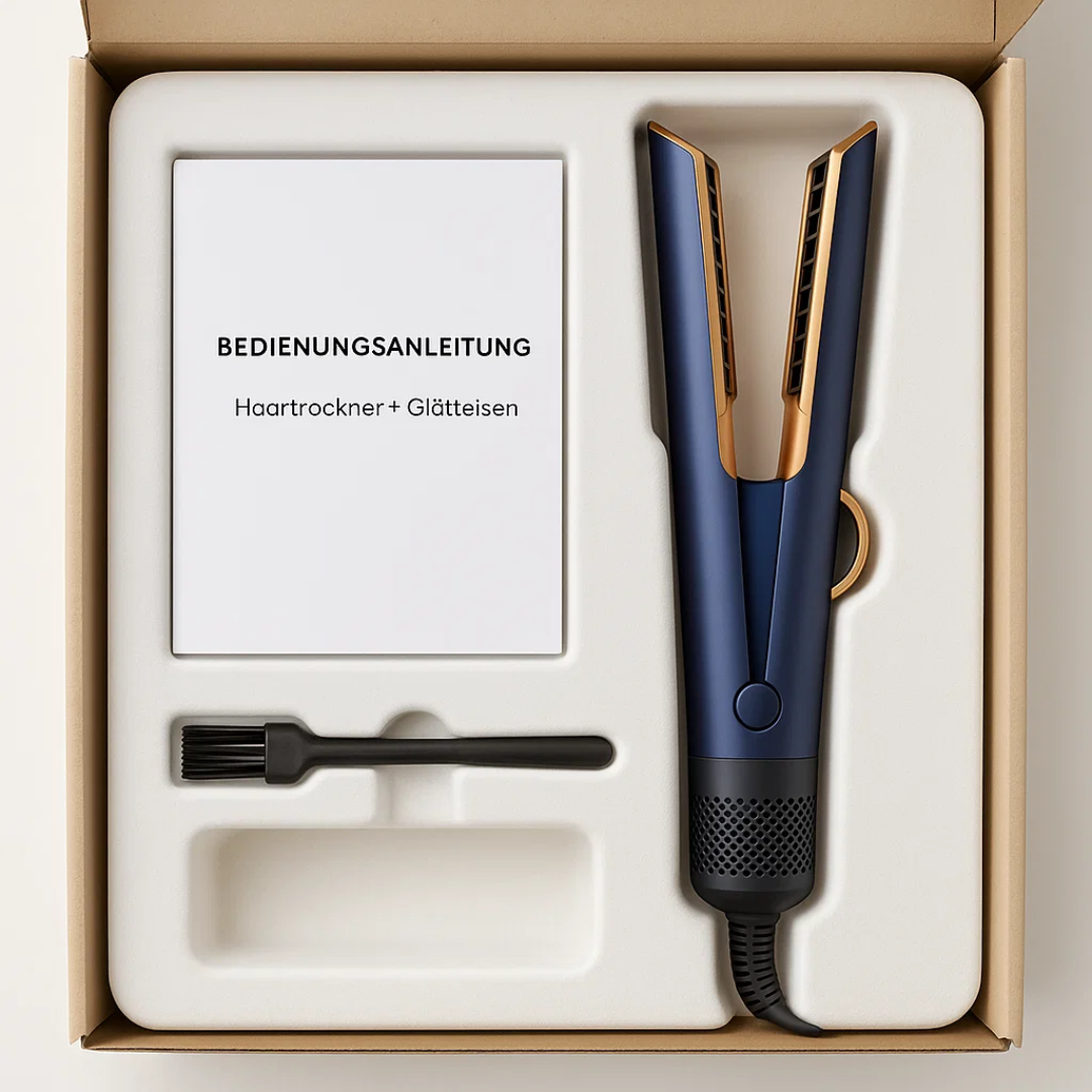 2-in-1 Föhn- und Glätteisen für müheloses Haarestyling