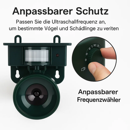 Wetterfester Vogelvertreiber mit PIR & Solarenergie