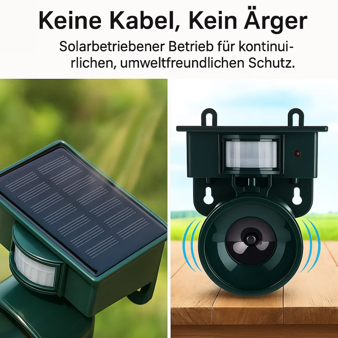 Wetterfester Vogelvertreiber mit PIR & Solarenergie