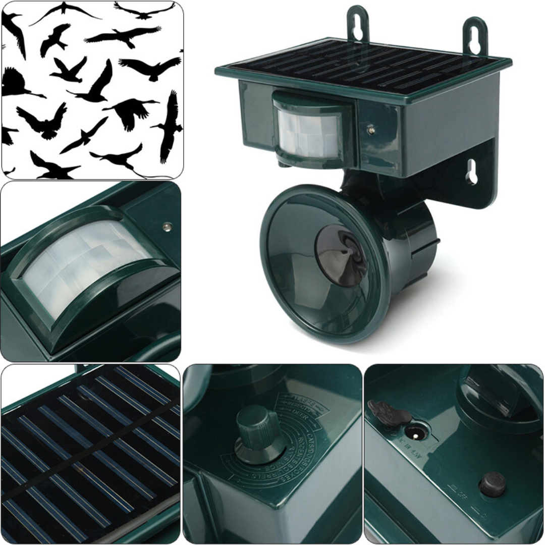 Wetterfester Vogelvertreiber mit PIR & Solarenergie