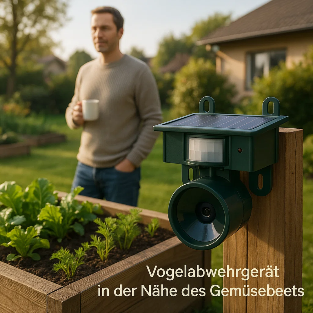 Wetterfester Vogelvertreiber mit PIR & Solarenergie