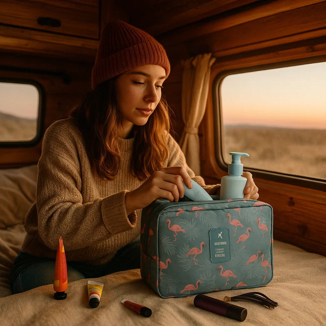 Wasserabweisende Reise-Kosmetiktasche mit Haken