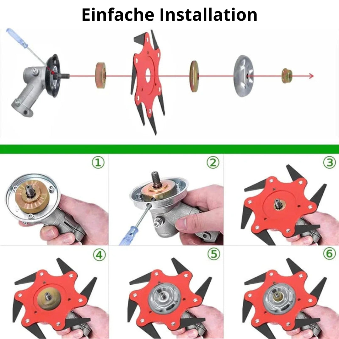 Universeller 6-Klingen Schneidkopf für Rasentrimmer