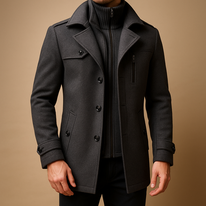 Herren Slim Fit Zwei-Teilig Wintermantel