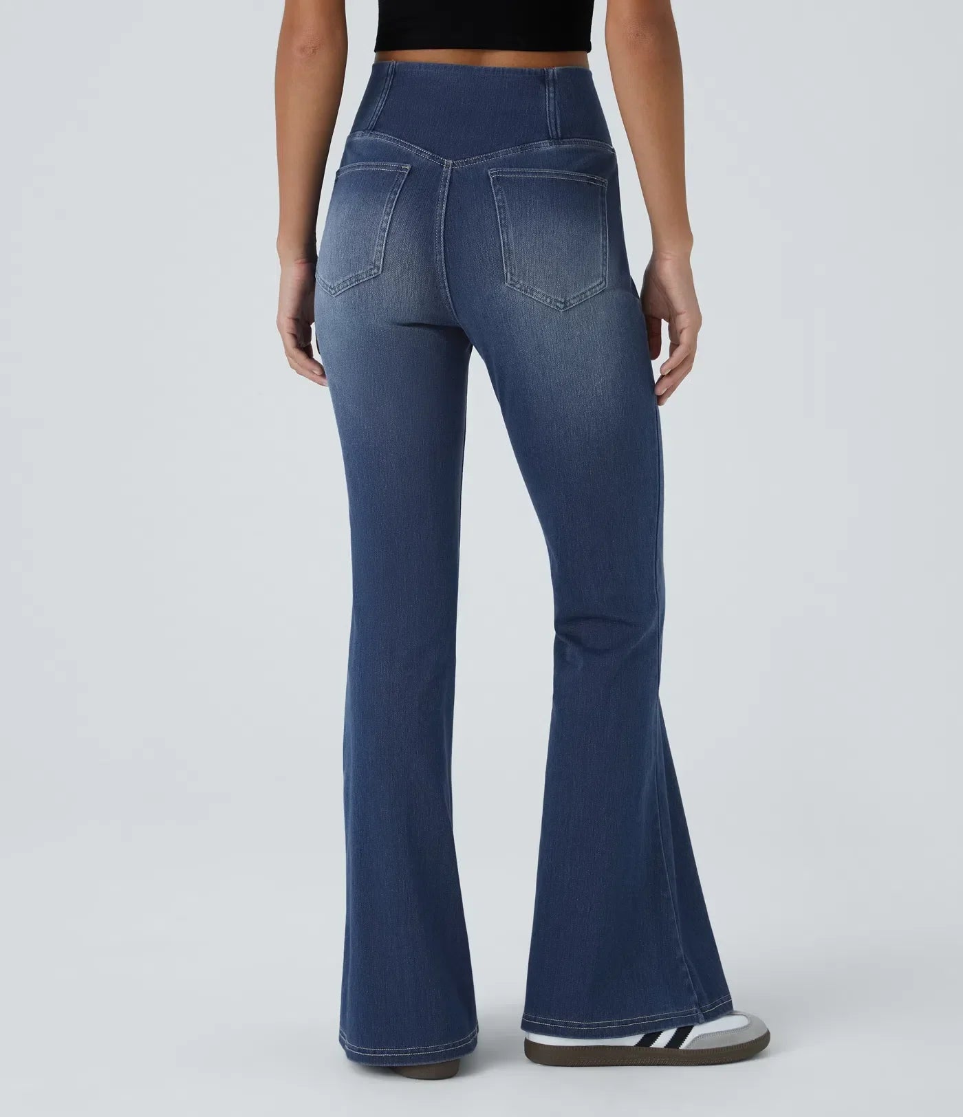 ElsaShape Hoge Taille Jeans met Crossover Band - Gewassen Look