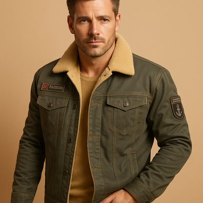 Herren Fleece Motorradjacke mit verstärkten Einsätzen | Lässige Passform