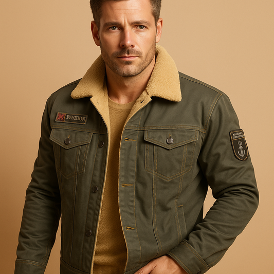 Herren Fleece Motorradjacke mit verstärkten Einsätzen | Lässige Passform