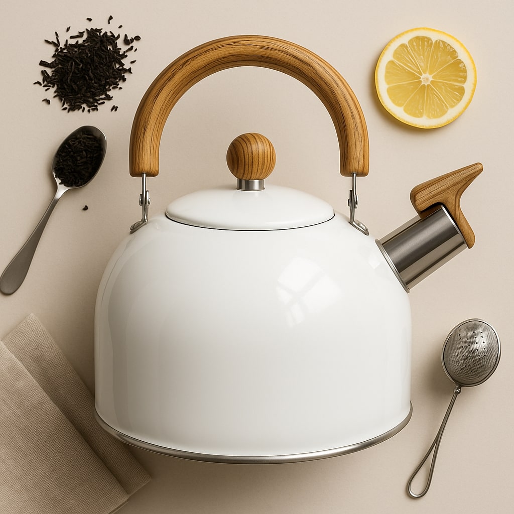 Induktions- & Herdwasserkocher | Edelstahl Teekanne im Retro-Look | Kessora